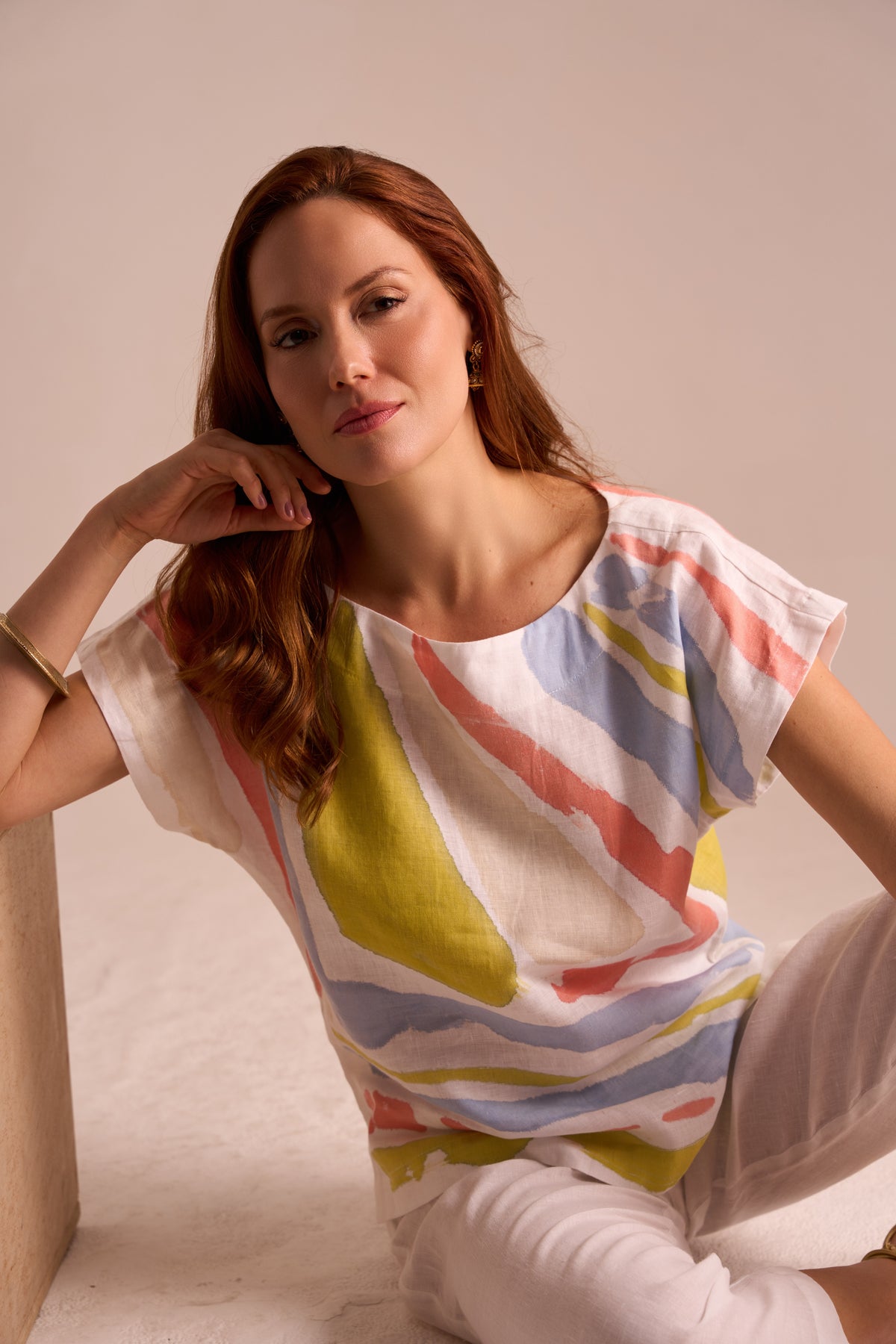 BLUSA CARTAGENA LINHO PINTADA