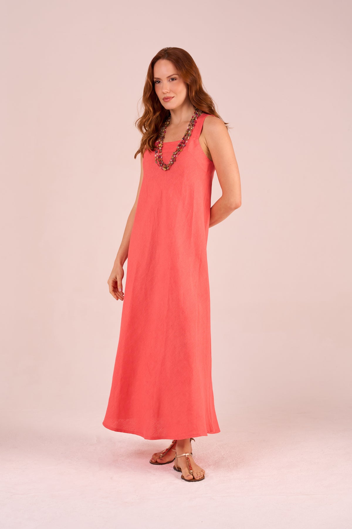 PLAIN LONG HONEY DRESS