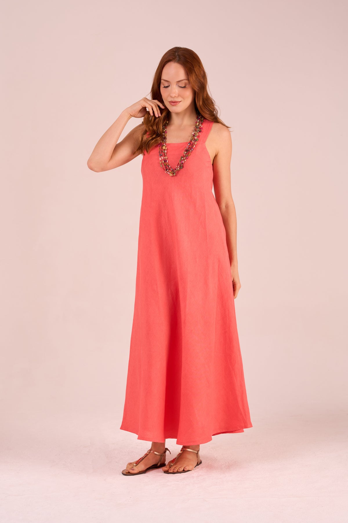 PLAIN LONG HONEY DRESS