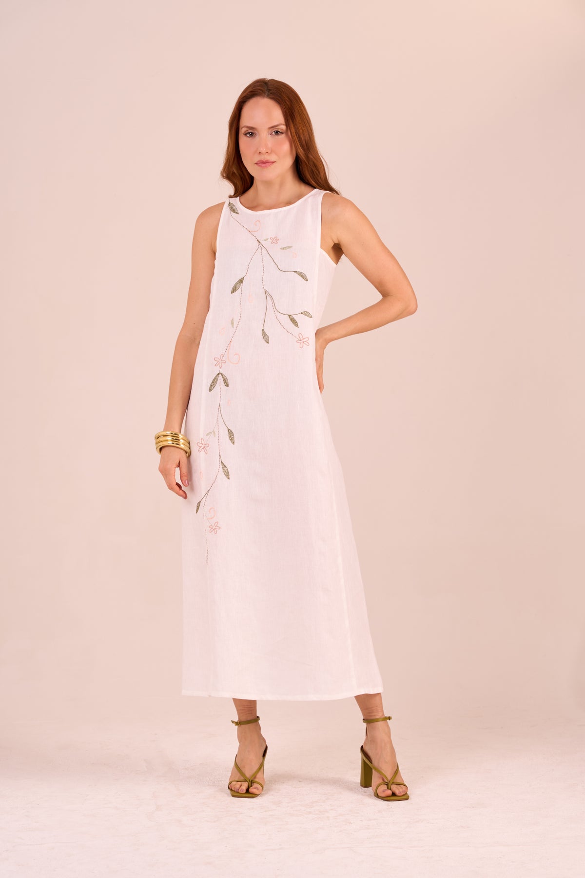 VESTIDO DELHI LINHO BORDADO