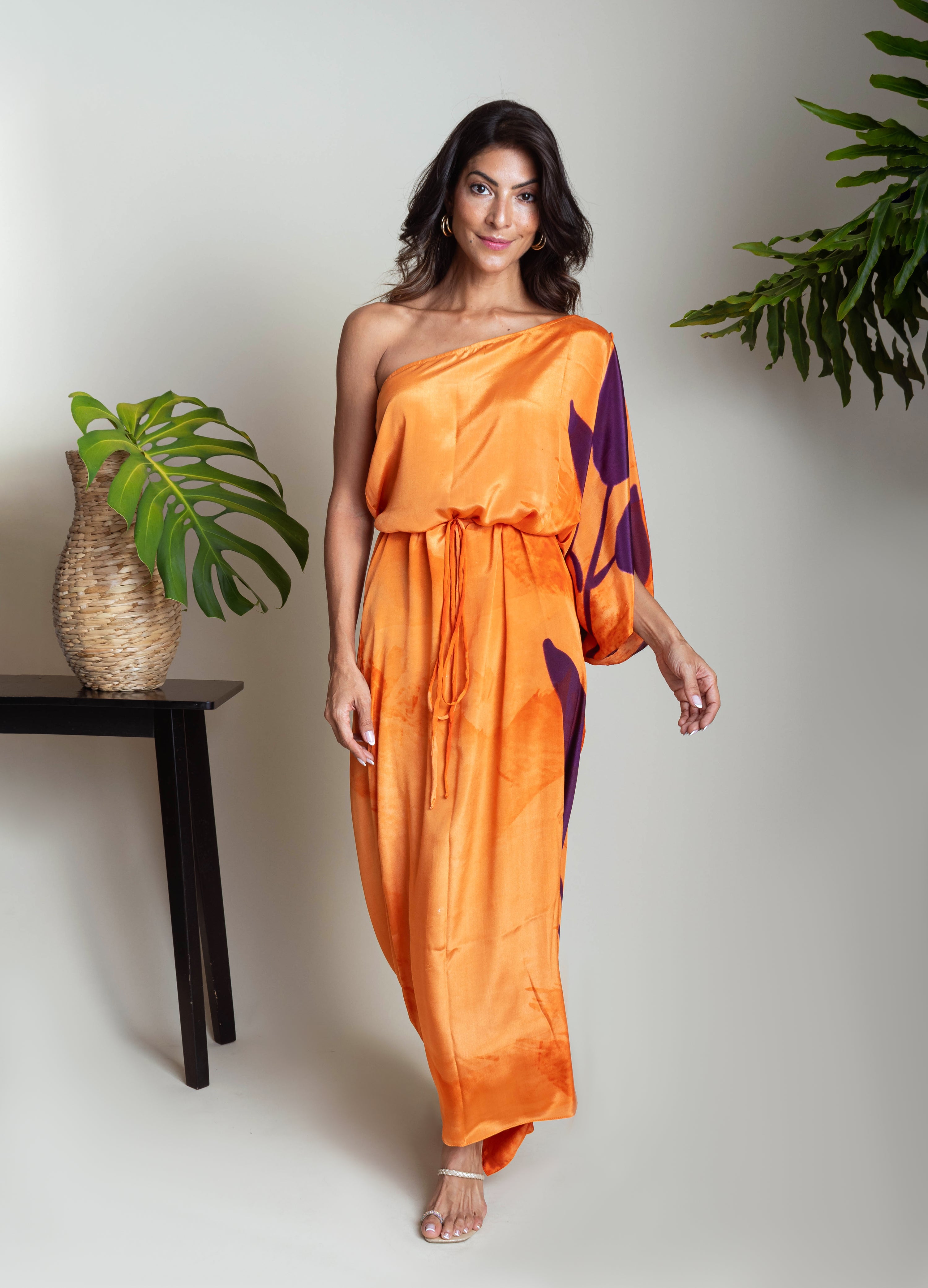 KAFTAN RHODES LONGO LARANJA E ROXO