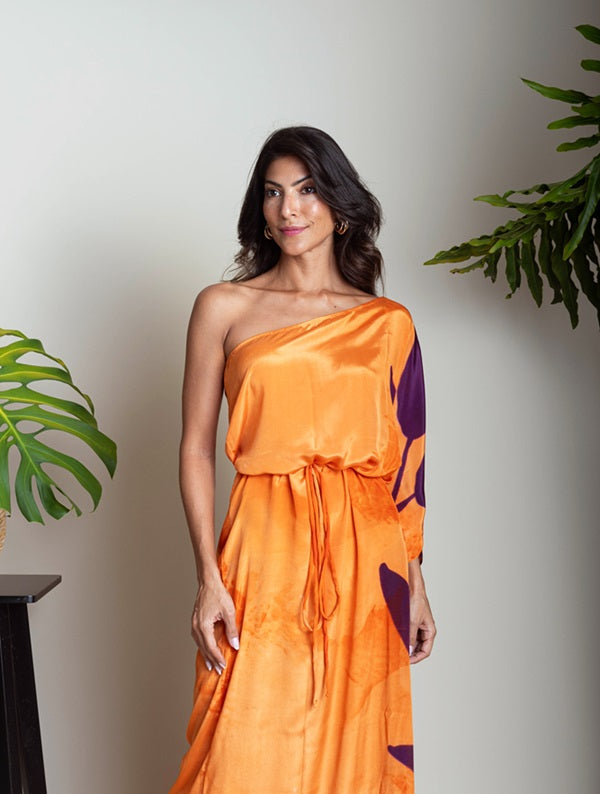 KAFTAN RHODES LONGO LARANJA E ROXO