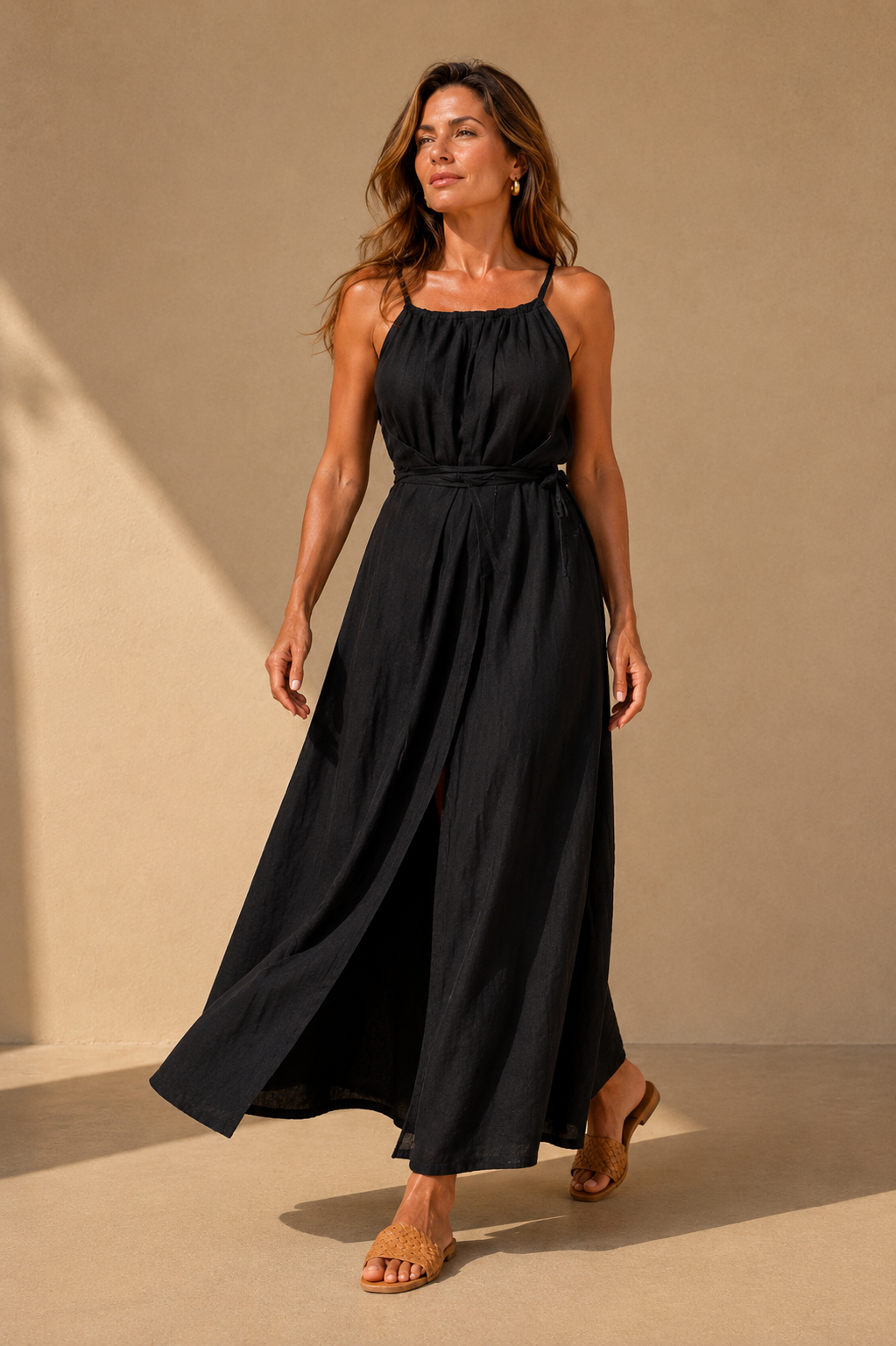 KAMARI PLAIN LINEN DRESS