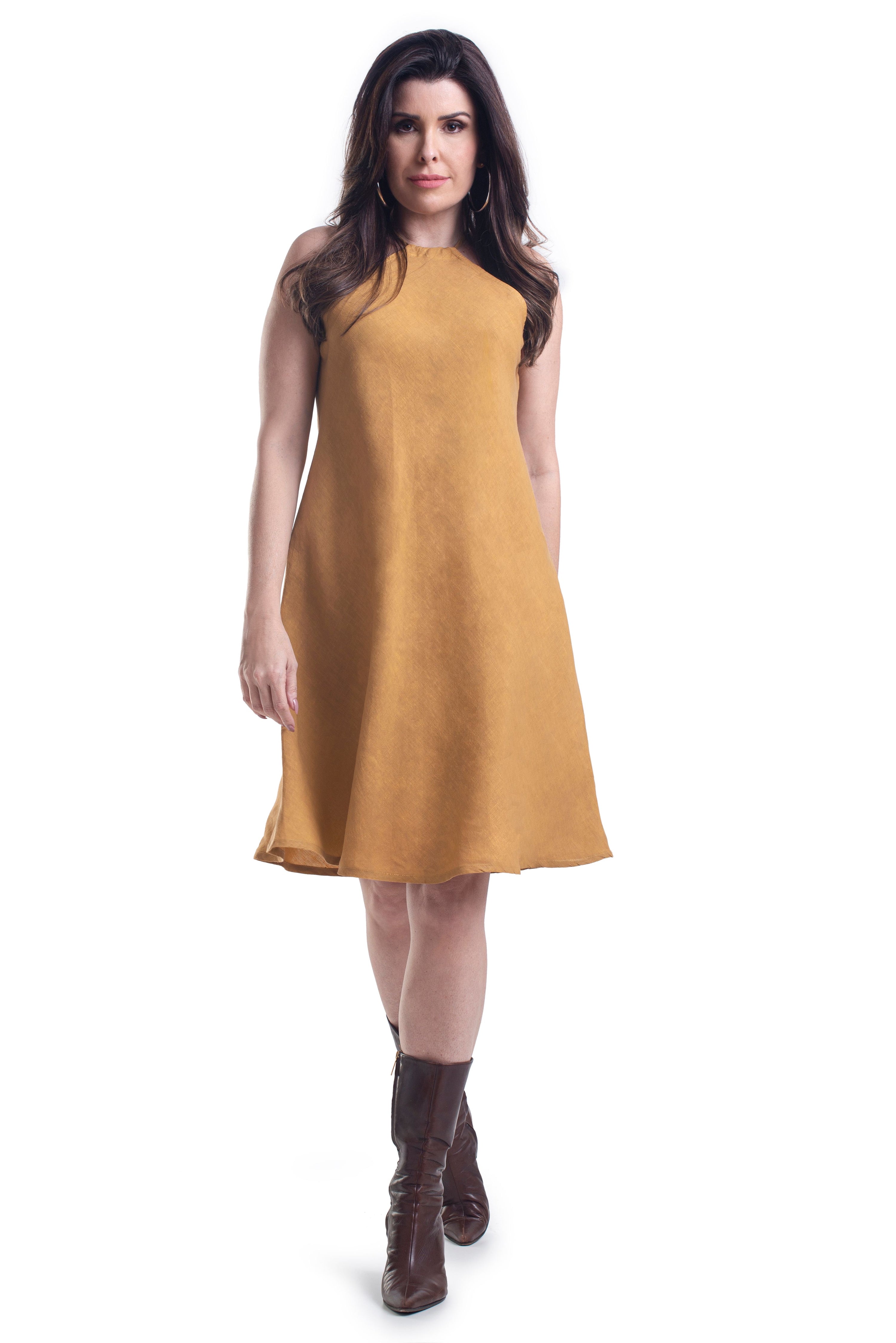 VESTIDO HERA LINHO MIDI LISO