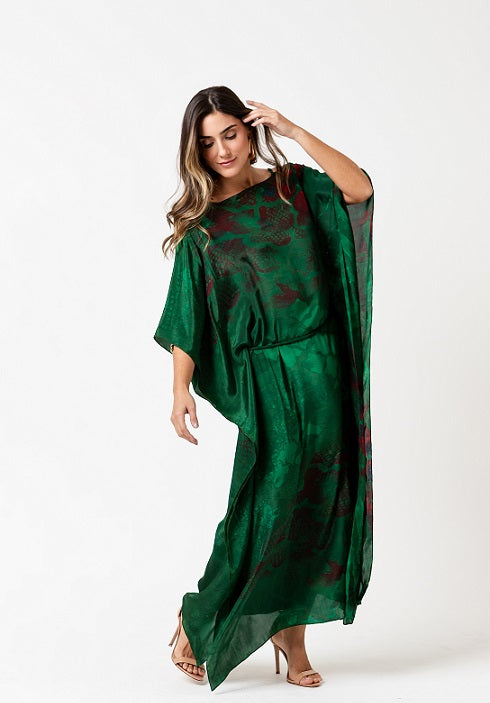 KAFTAN JAVA DARK GREEN AND PURPLE