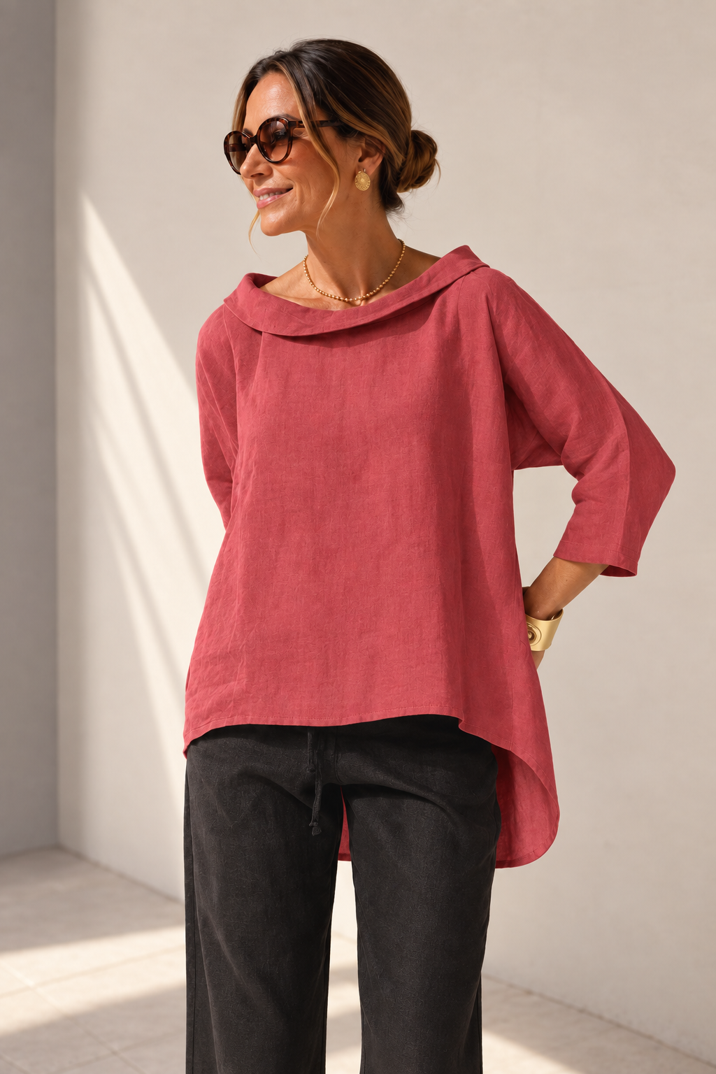 LINEN CAPRI BLOUSE