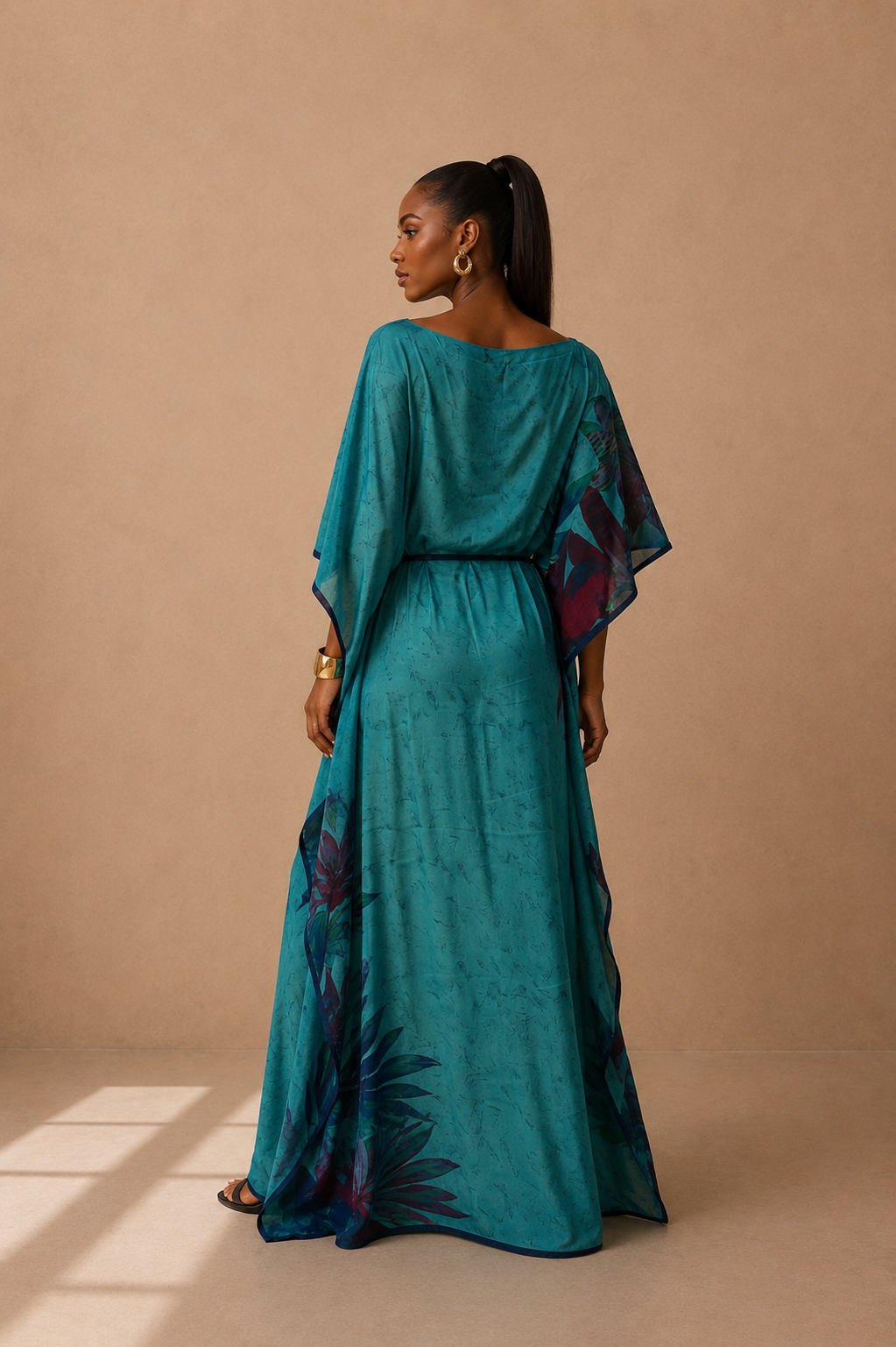 KAFTAN JAVA VERDE ÁGUA E FOLHAS