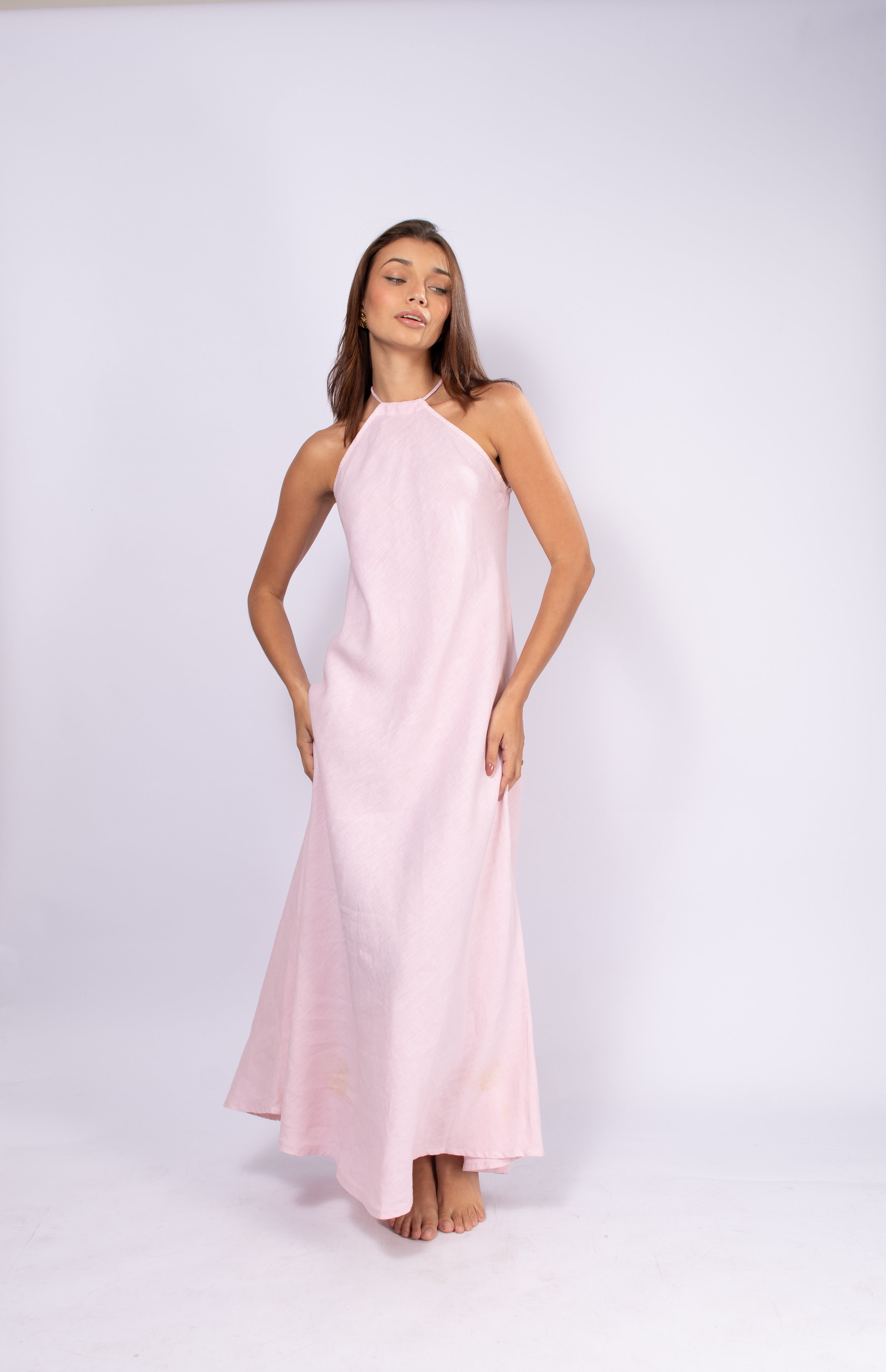 VESTIDO HERA LINHO LONGO LISO SALE