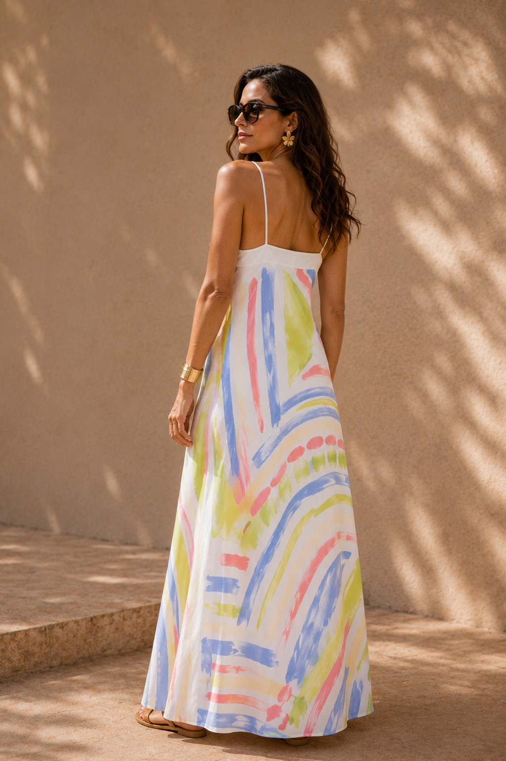 VESTIDO SOLAR LINHO PINTADO