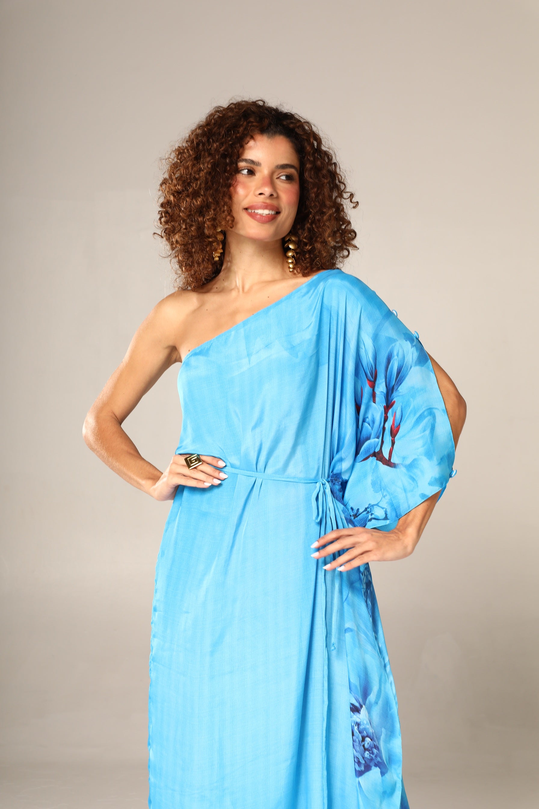 KAFTAN RHODES LONGO AZUL CLARO