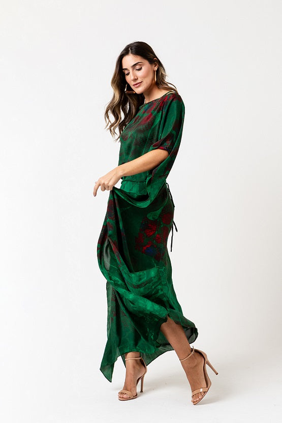 KAFTAN JAVA DARK GREEN AND PURPLE