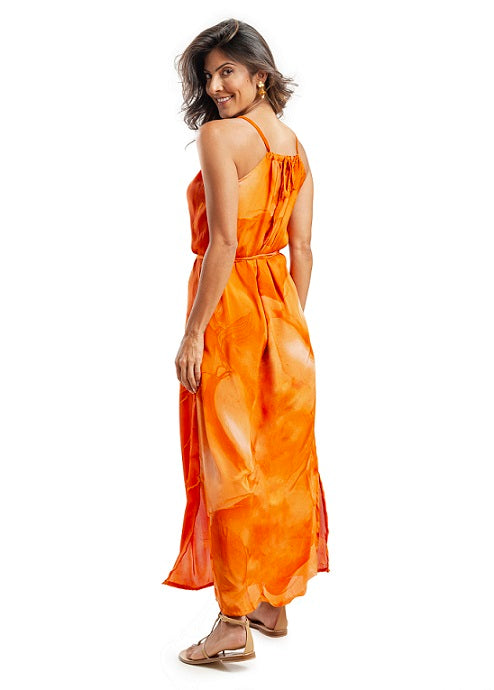 ORANGE SILK SUMATRA DRESS 