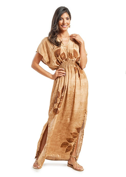 BEIGE AND BROWN SAINT TROPEZ DRESS