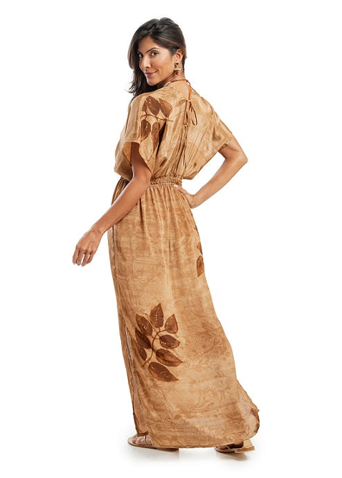 BEIGE AND BROWN SAINT TROPEZ DRESS