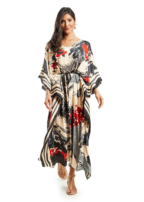 GRAY AND RED NUDE KAFTAN AGIOS