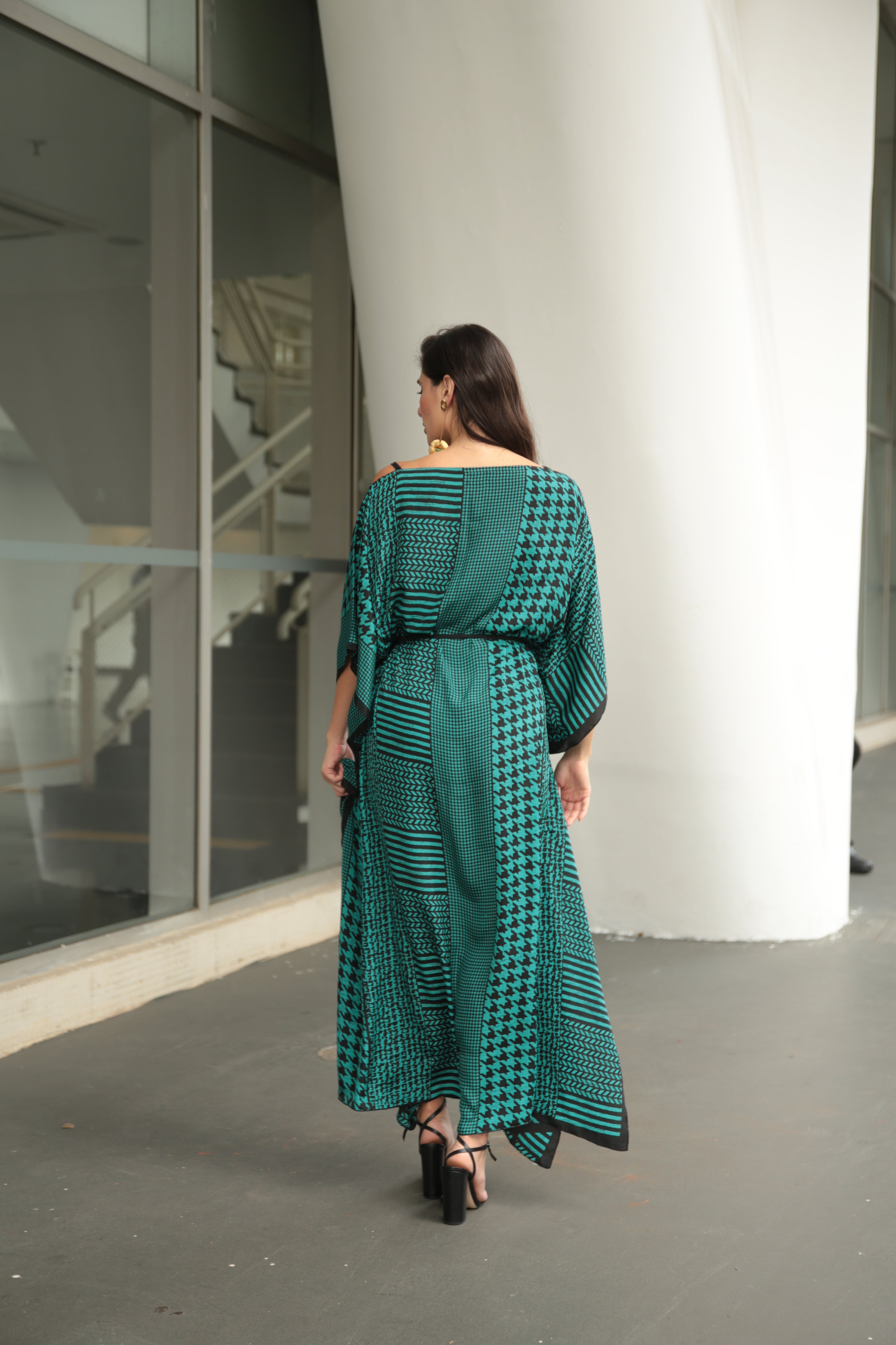 KAFTAN JAVA VERDE ESCURO E PRETO
