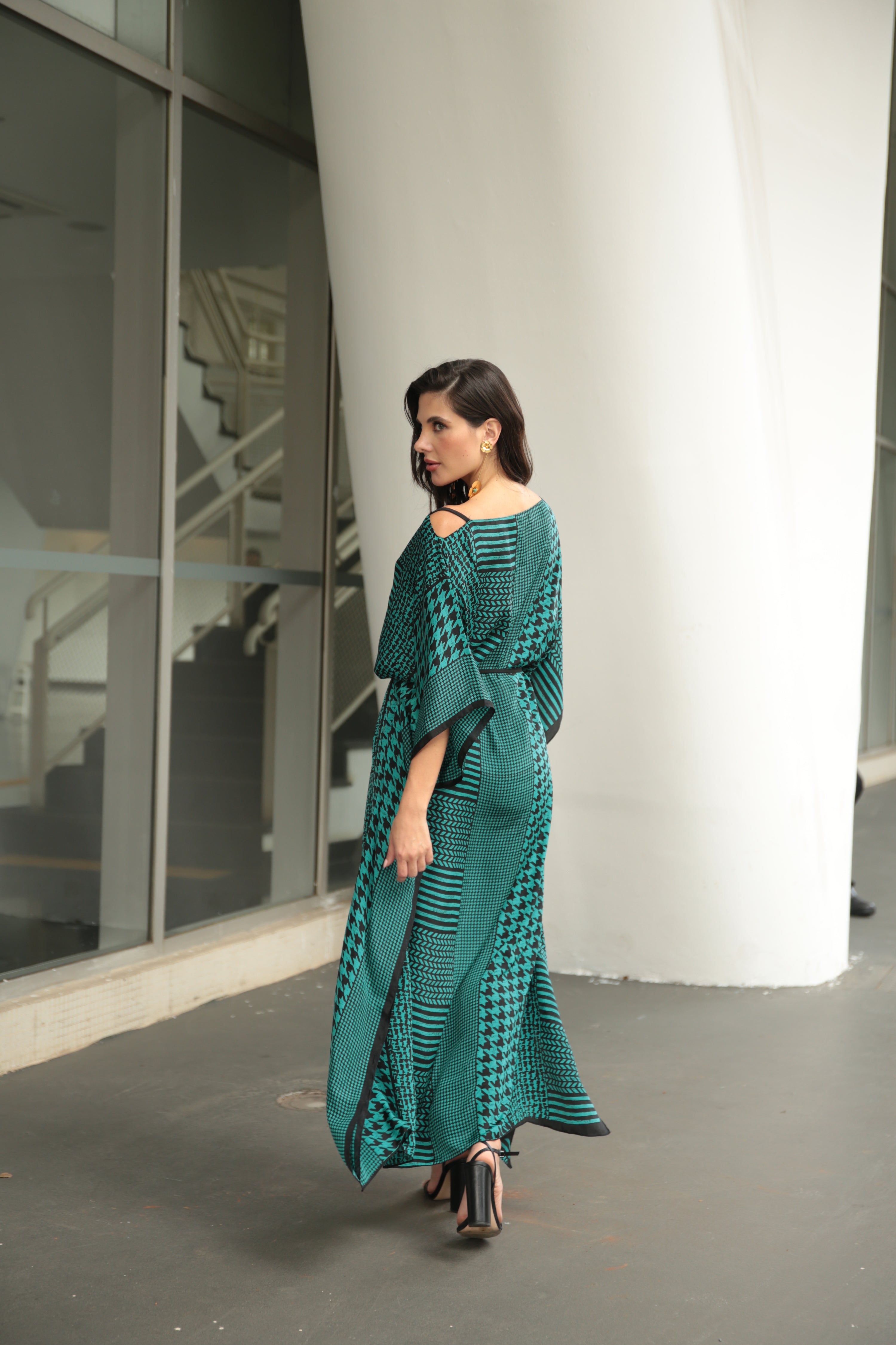 KAFTAN JAVA VERDE ESCURO E PRETO