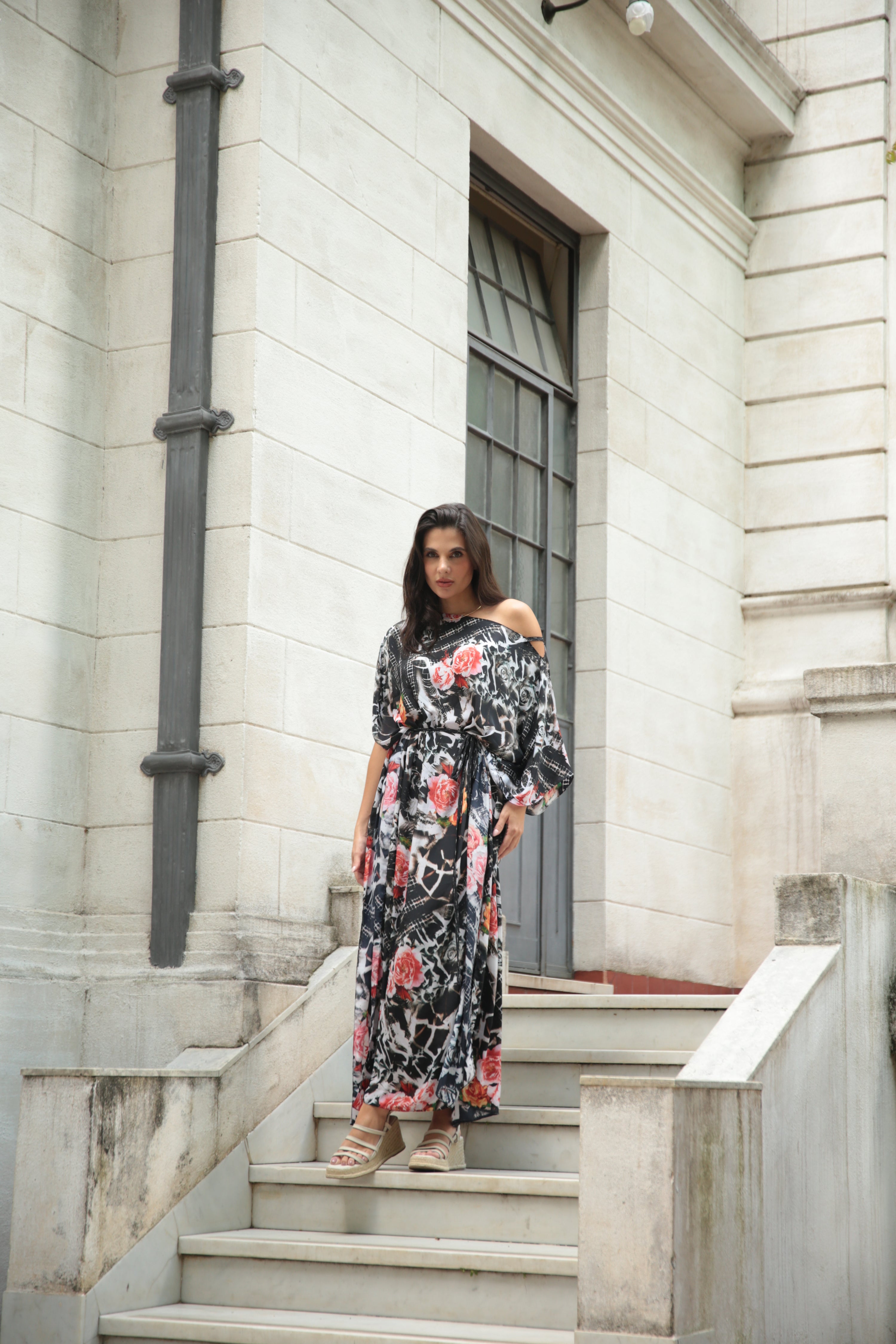 KAFTAN JAVA PRETO FLORAL