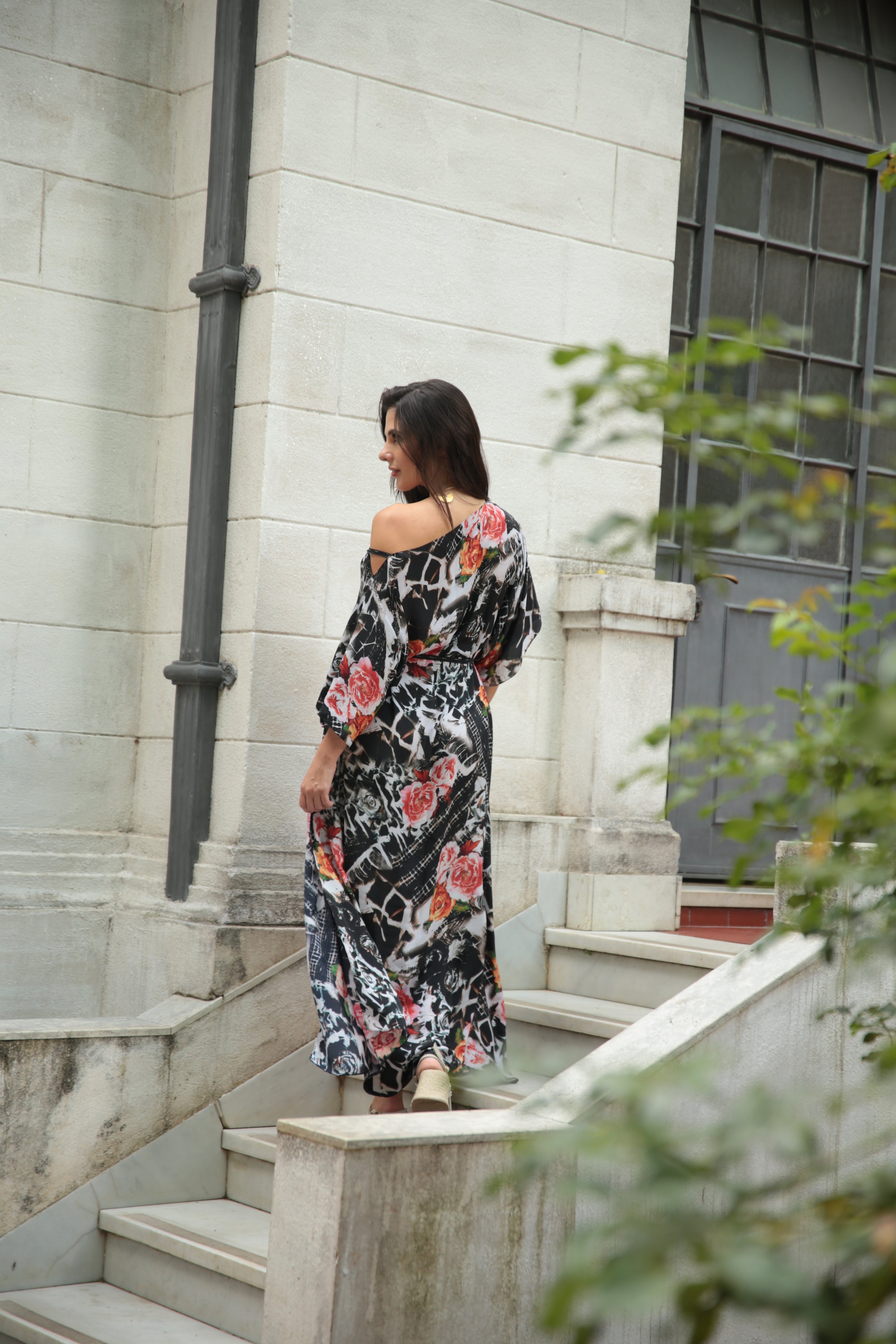 KAFTAN JAVA PRETO FLORAL