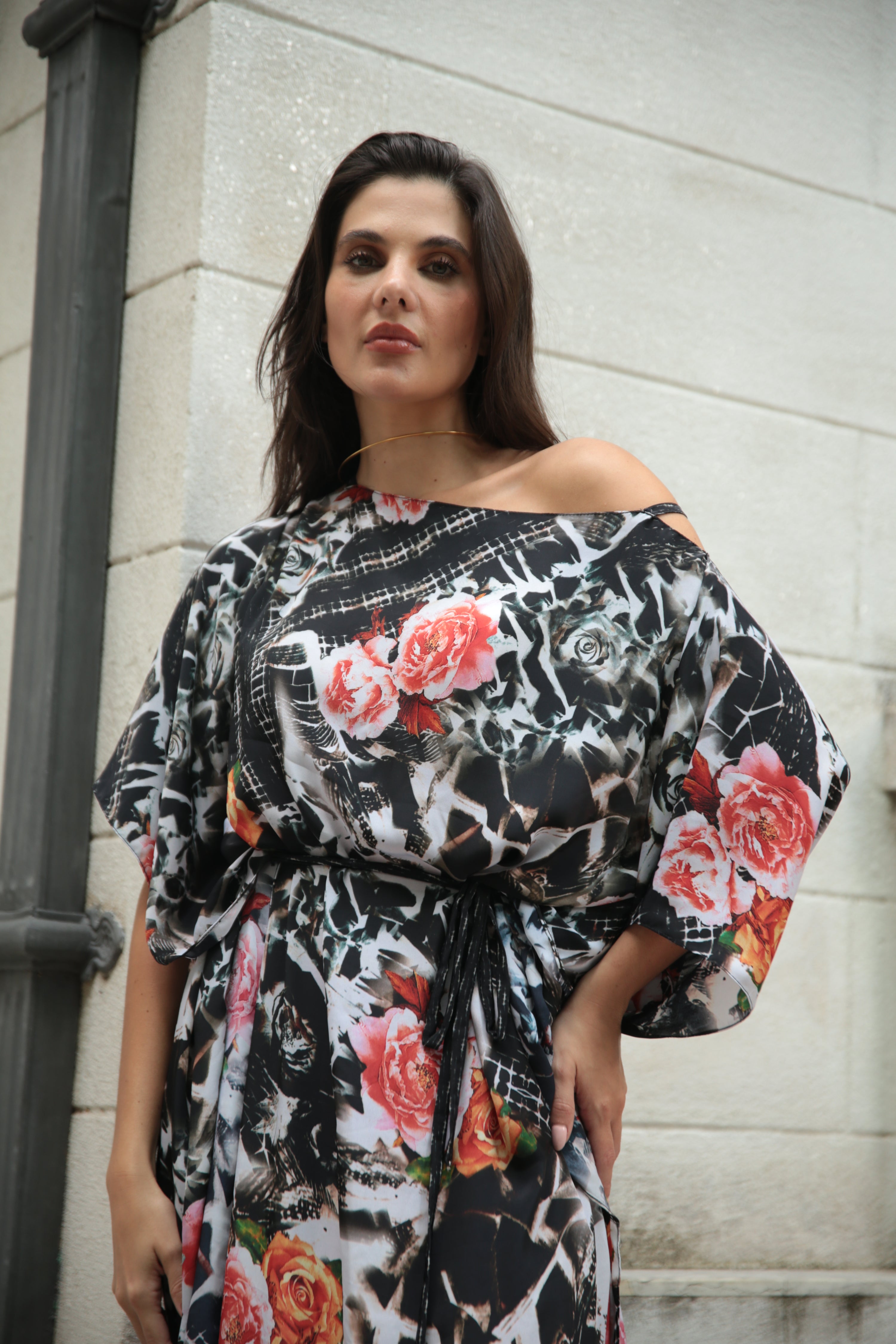 KAFTAN JAVA PRETO FLORAL