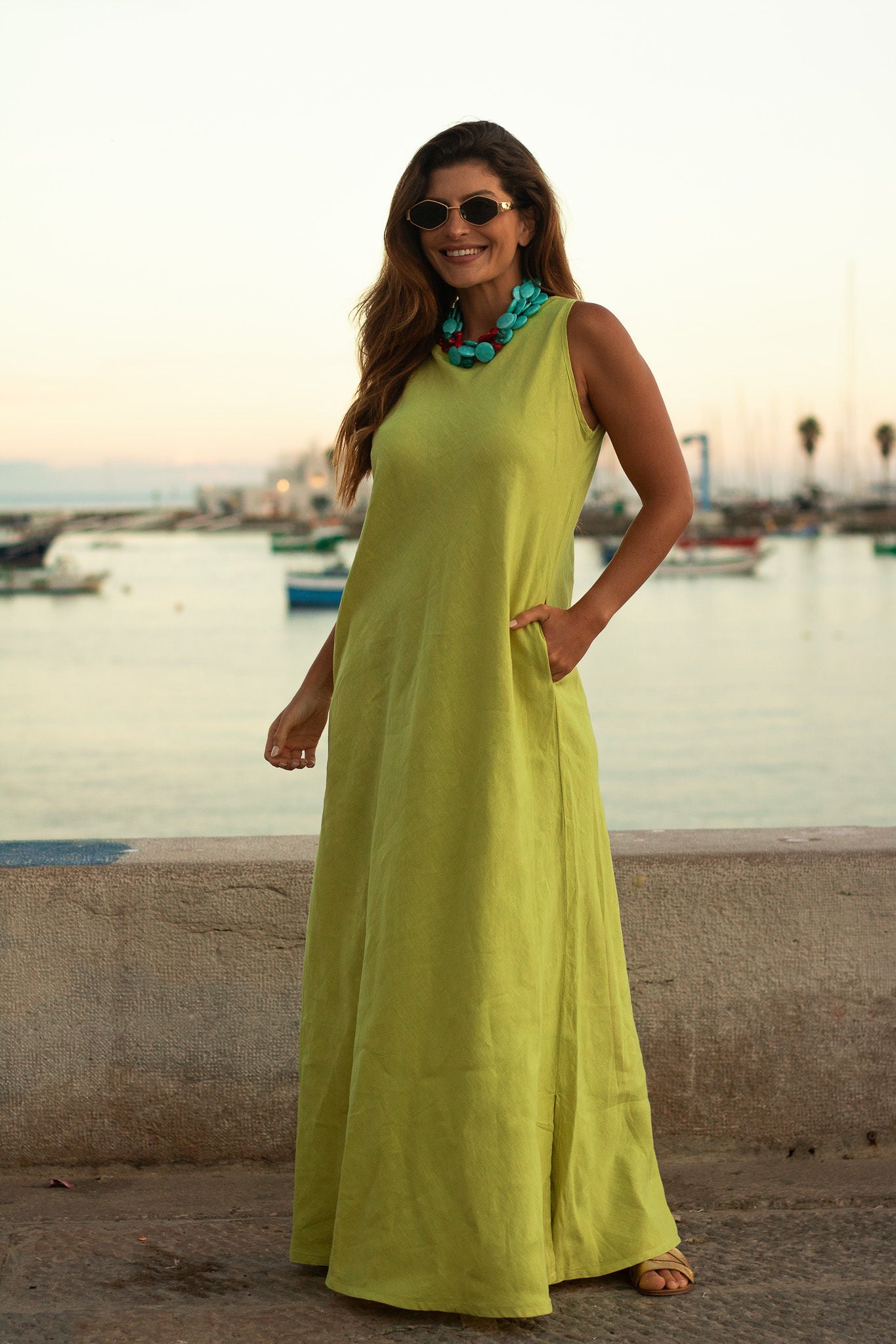 VESTIDO BARDOT LINHO