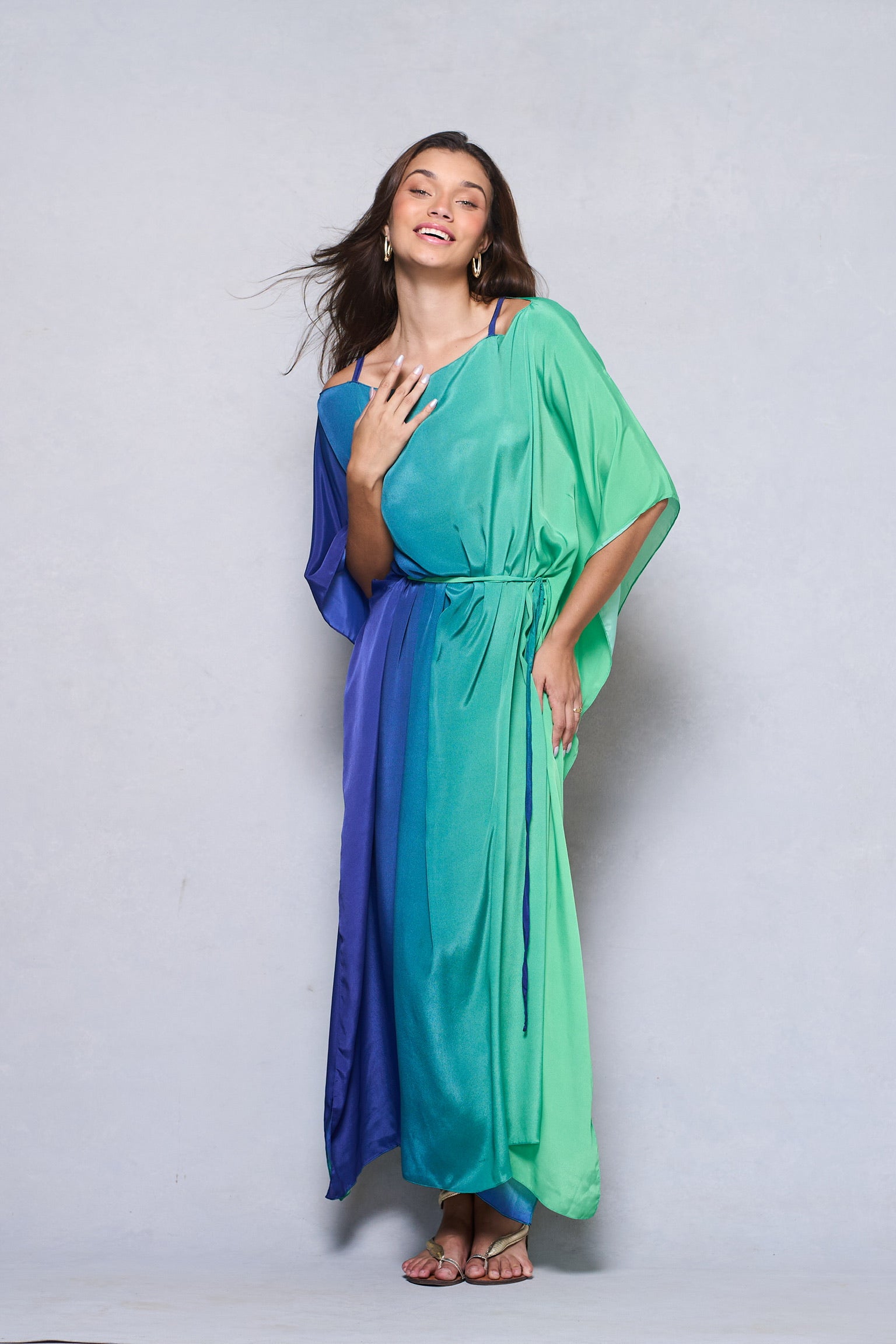 KAFTAN JAVA TIE DYE BLUE AND GREEN