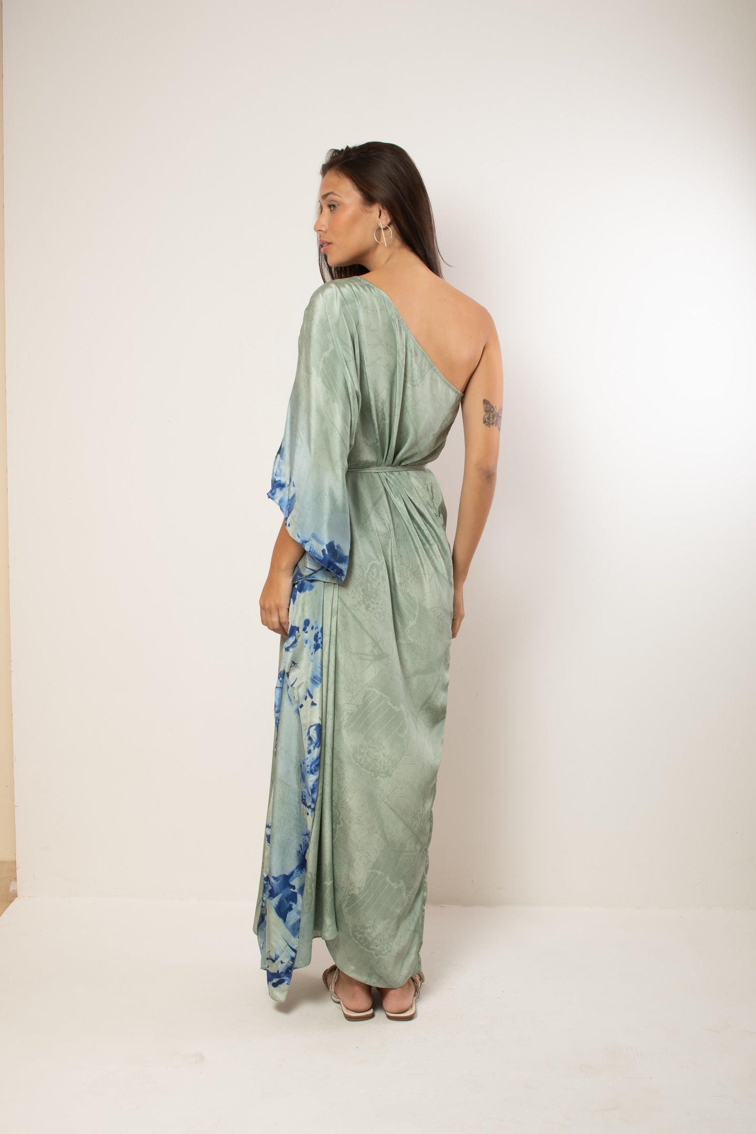 KAFTAN RHODES LONG LIGHT GRAY AND BLUE