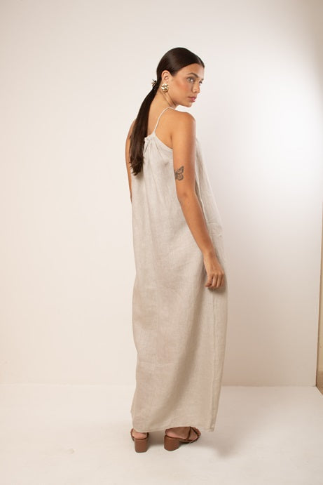 PLAIN LINEN SUMATRA DRESS