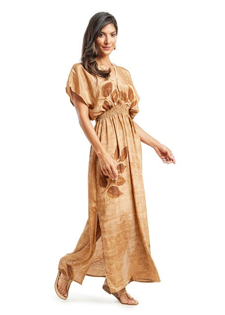 BEIGE AND BROWN SAINT TROPEZ DRESS