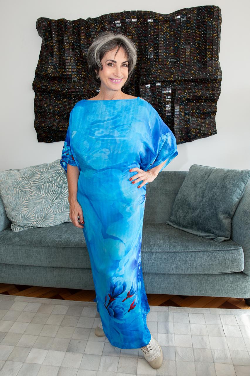 KAFTAN JAVA AZUL FLORES