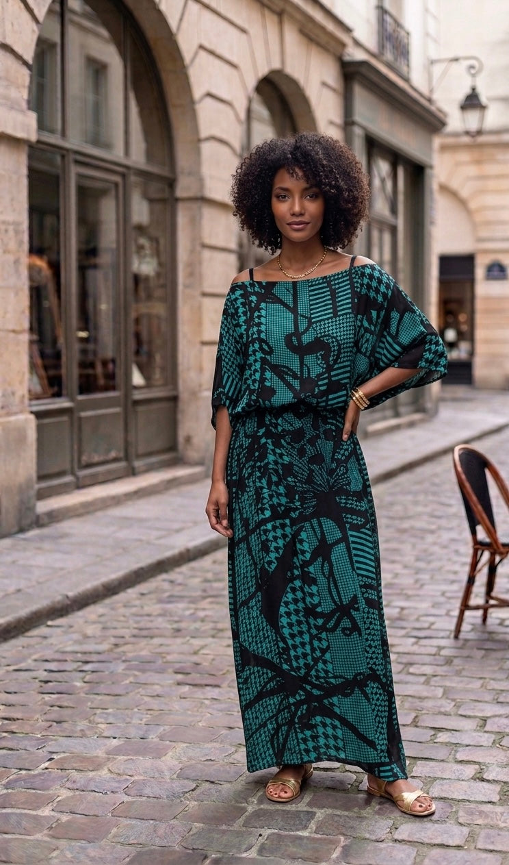 KAFTAN JAVA VERDE E PRETO