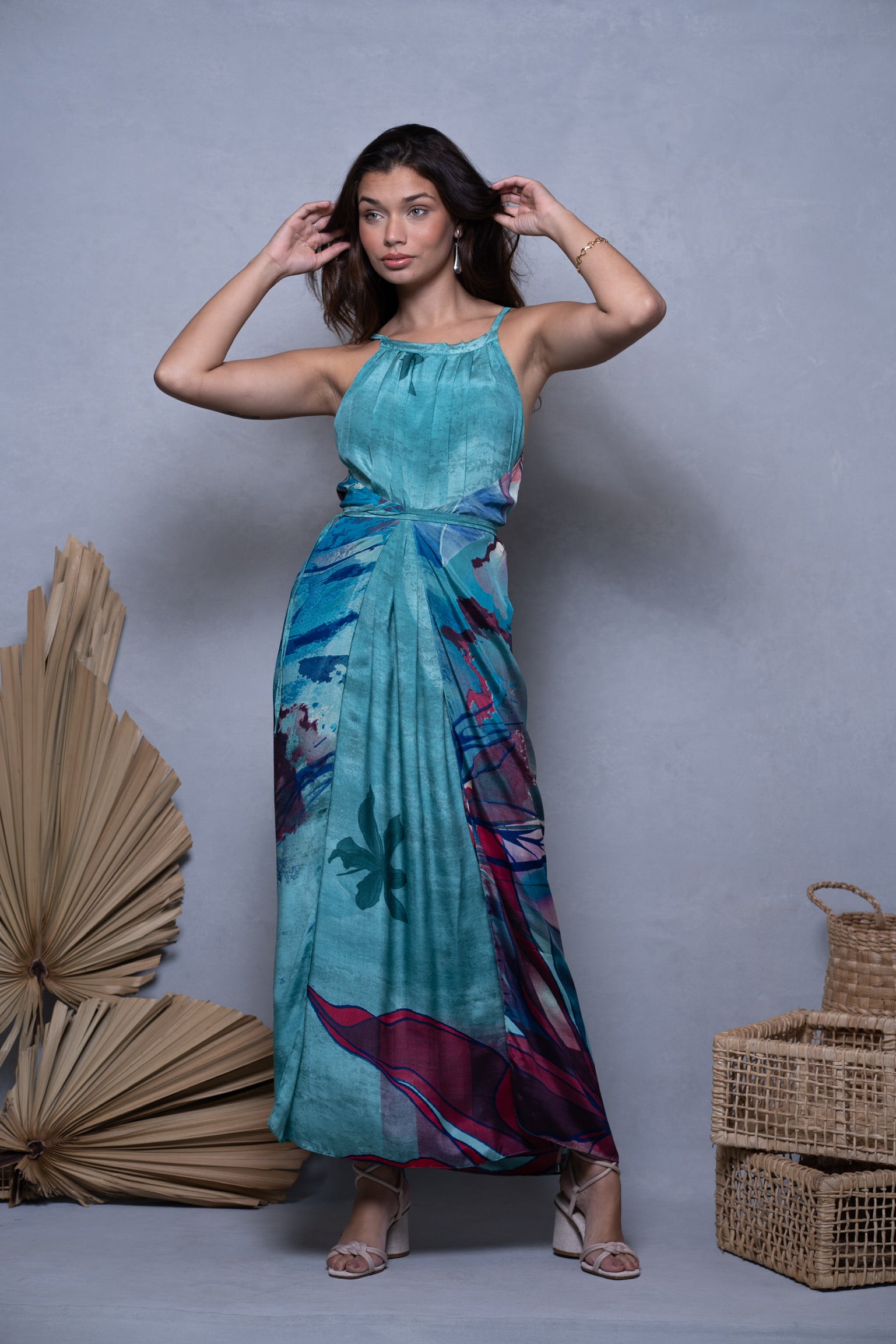 BLUE AND PURPLE KAMARI DRESS